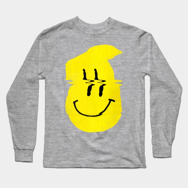 Glitch Smiley Long Sleeve T-Shirt by aligulec